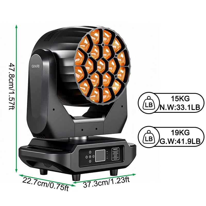 19x40w Zoom Wash Led  Moving Head Light
