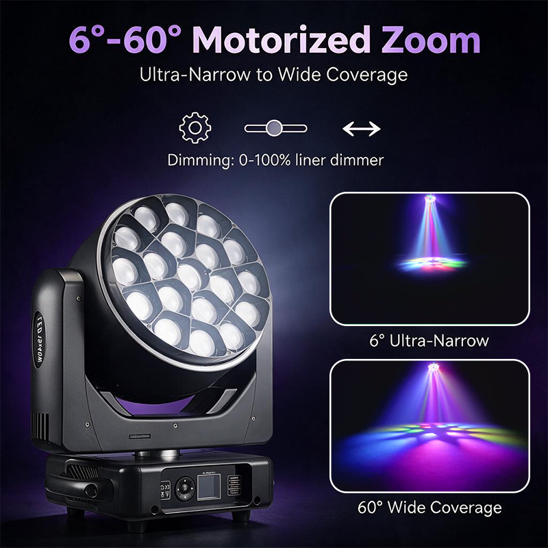 Igracelite 19x40W K15 Bee Eye Zoom Beam Wash LED Moving Head