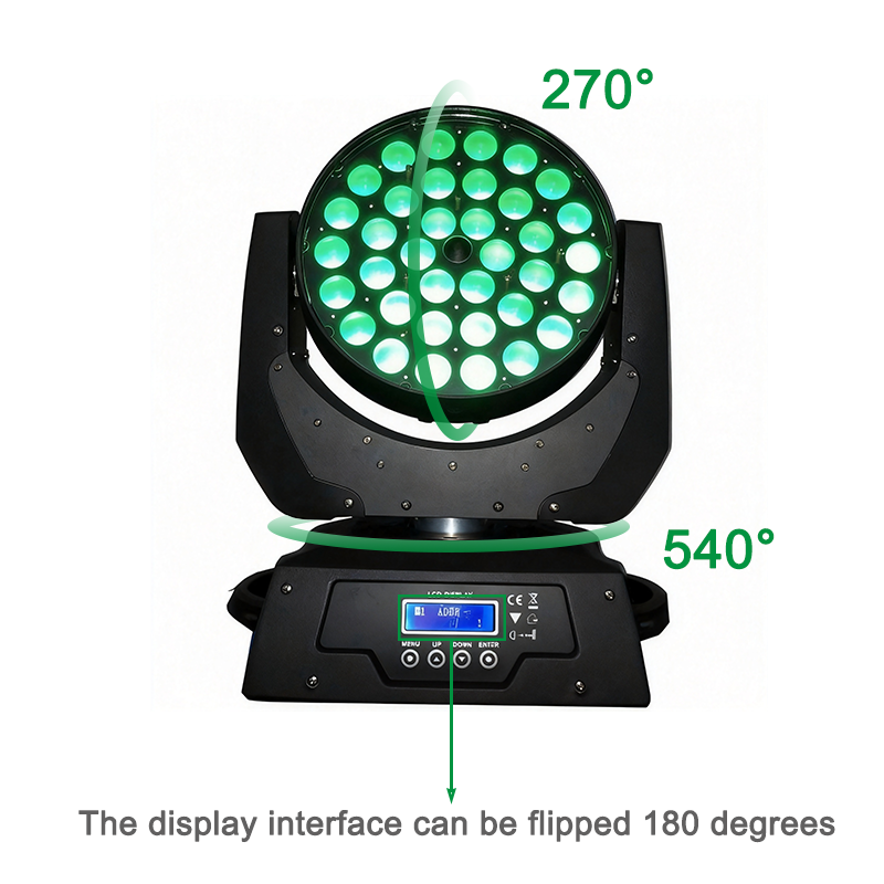 36x10w rgbw 4in1 Led moving head  wash zoom light