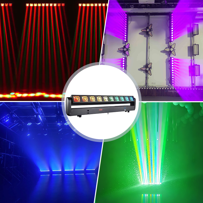 Igracelite 350W 2-in-1 LED Stage Light with 10x25W RGBW Beam & 160x0.3W RGBYA Wash, DMX512 Sound-Active Auto Control for DJ Disco Party Lighting