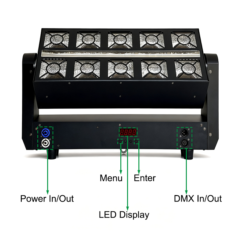 Igracelite 350W Beam Moving Head Light 3-in-1: Beam Wash Strobe with 10x25W RGBW Beam, 160x0.3W RGBYA Wash & 96x1W Strobe LEDs for DJ Club Stage Lighting