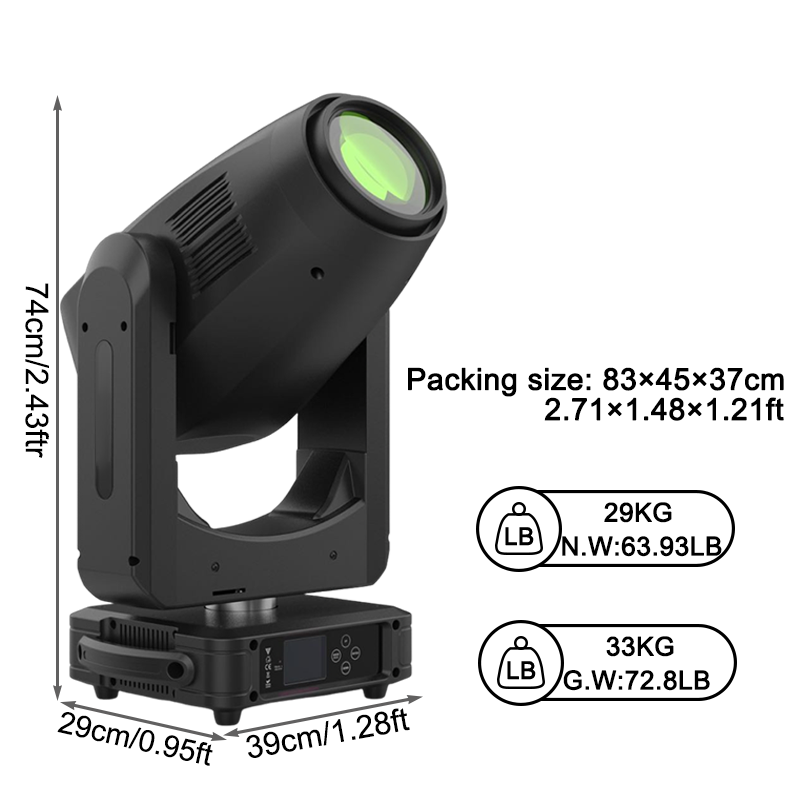 Igracelite 900W LED Moving Head Profile, CMY CTO Mixing, Framing System, 5-50° Zoom