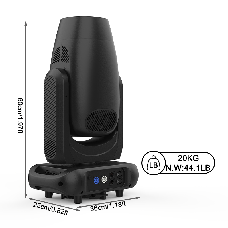 Igracelite 580W LED Moving Head Stage Light, CMY CTO Profile, 8-Blade Framing, 2.8-48° Zoom, DMX512, RDM, sACN, Art-Net
