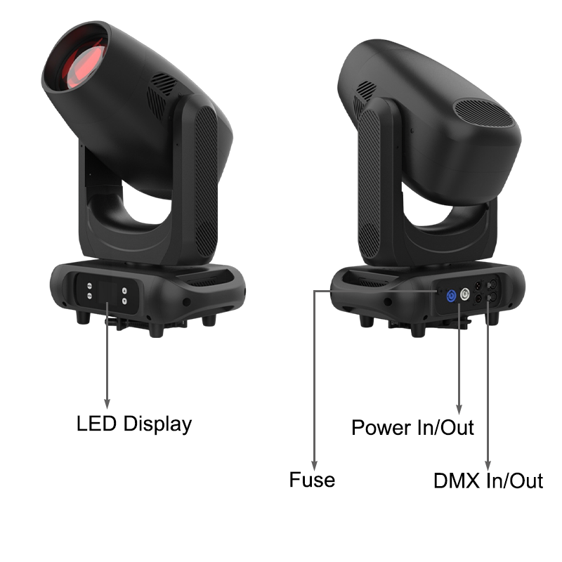 Igracelite 580W LED Moving Head Stage Light, CMY CTO Profile, 8-Blade Framing, 2.8-48° Zoom, DMX512, RDM, sACN, Art-Net