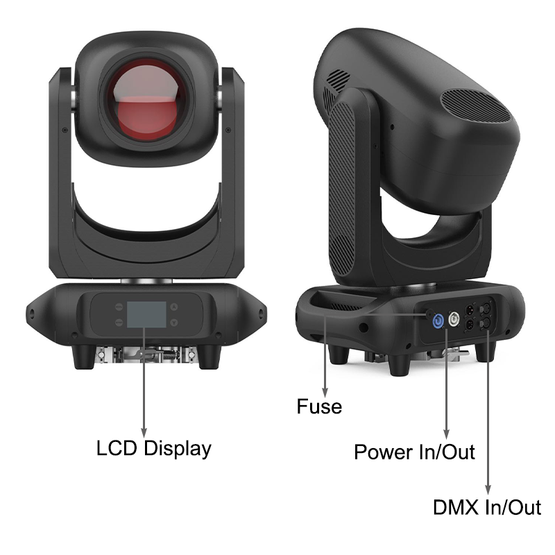 Igracelite 500W Moving Head, CMY Color Mixing, 2-45° Linear Zoom, 5-Facet + Linear Prism, 7 Rotating Gobos for Stage, Theater & Live Events