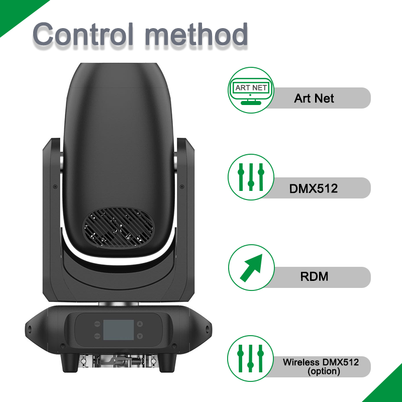 Igracelite 500W Moving Head, CMY Color Mixing, 2-45° Linear Zoom, 5-Facet + Linear Prism, 7 Rotating Gobos for Stage, Theater & Live Events
