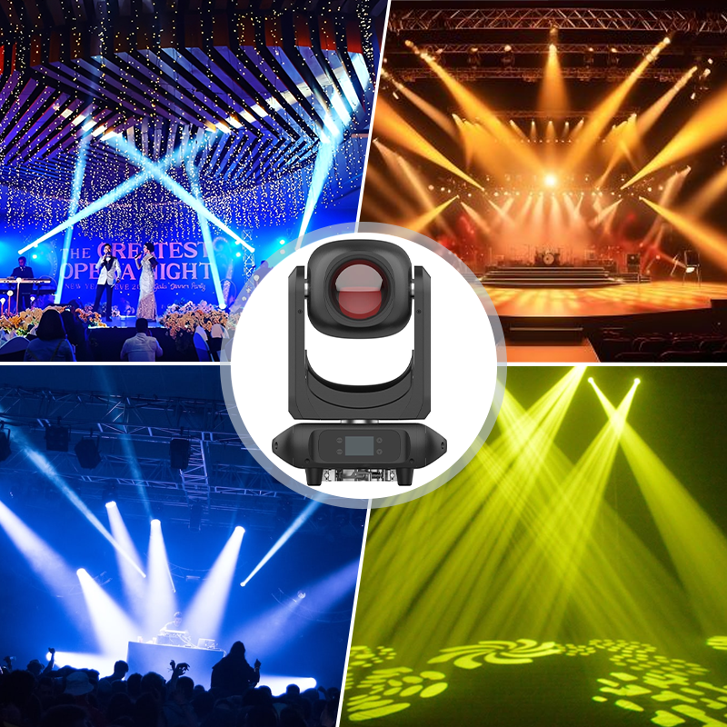 Igracelite 500W Moving Head, CMY Color Mixing, 2-45° Linear Zoom, 5-Facet + Linear Prism, 7 Rotating Gobos for Stage, Theater & Live Events