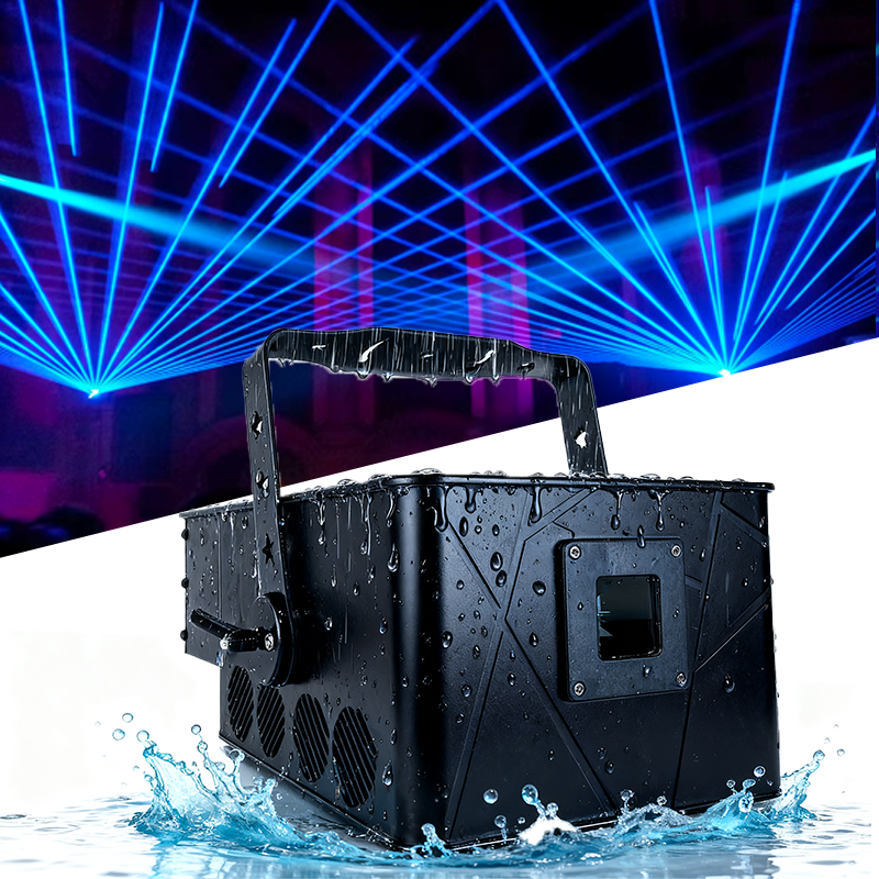 Igracelite 15W RGB Laser Light Projector, IP65 Waterproof, 30Kpps Galvo, DMX & ILDA Control for Outdoor Stage & Events