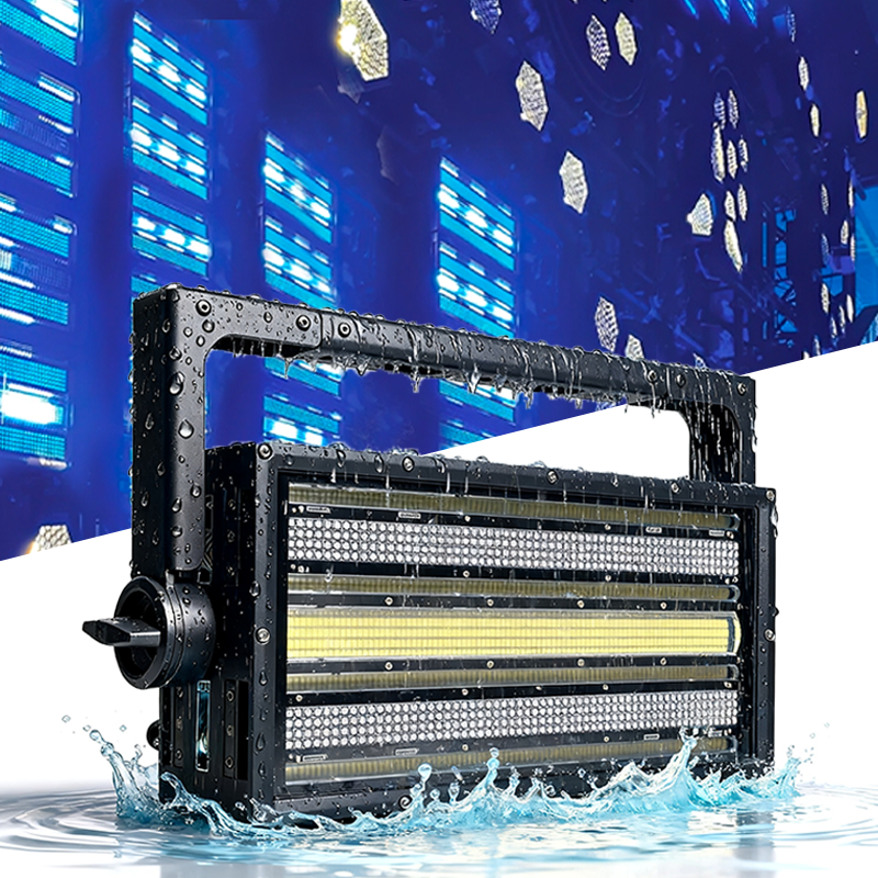 Igracelite IP65 Waterproof 550W RGB LED Strobe Light with DMX512 Control, Color Mixing and Oscillating Effects for Professional DJ, Stage, Party, Club Lighting