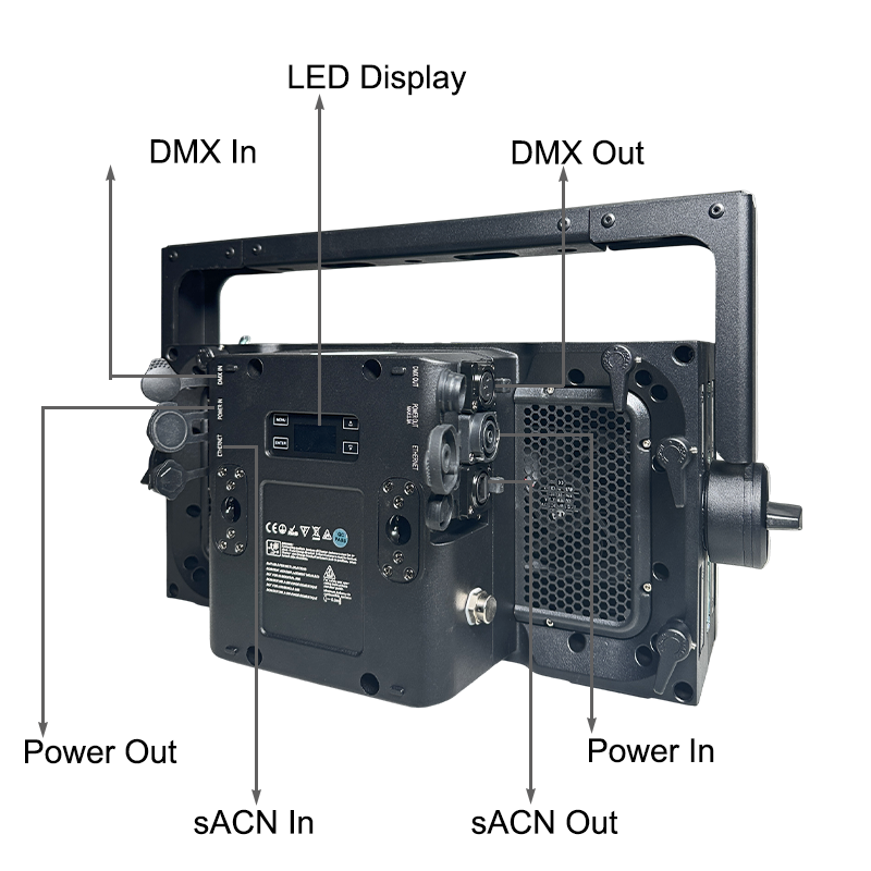 Igracelite IP65 Waterproof 550W RGB LED Strobe Light with DMX512 Control, Color Mixing and Oscillating Effects for Professional DJ, Stage, Party, Club Lighting