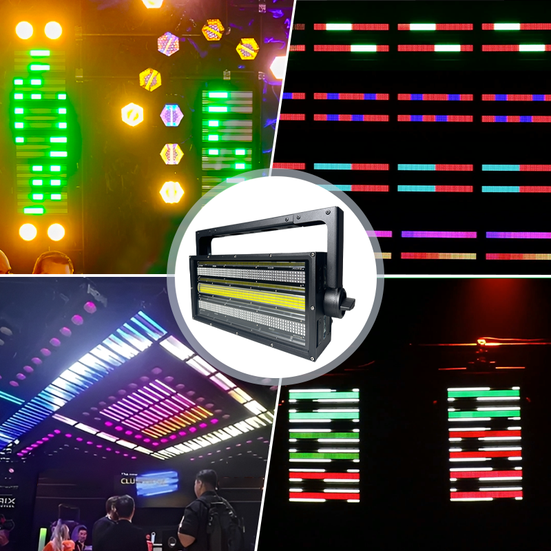 Igracelite IP65 Waterproof 550W RGB LED Strobe Light with DMX512 Control, Color Mixing and Oscillating Effects for Professional DJ, Stage, Party, Club Lighting