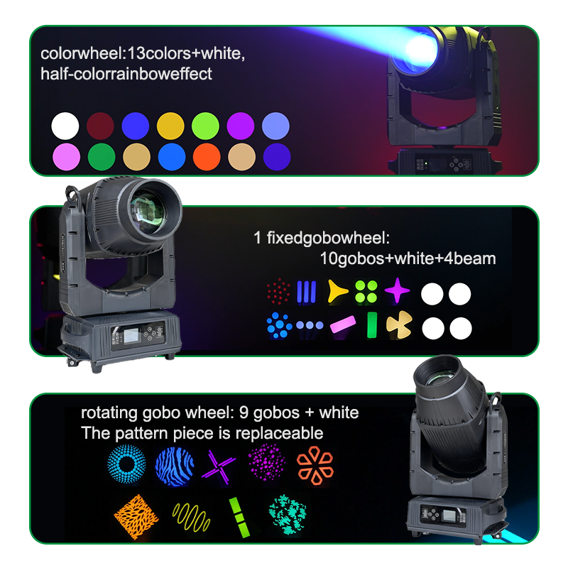 Igracelite 550W LED Moving Head BSW CMY, IP66 Outdoor, 2°-35° Motorized Zoom, 6-Facet Prism for Stage & Events