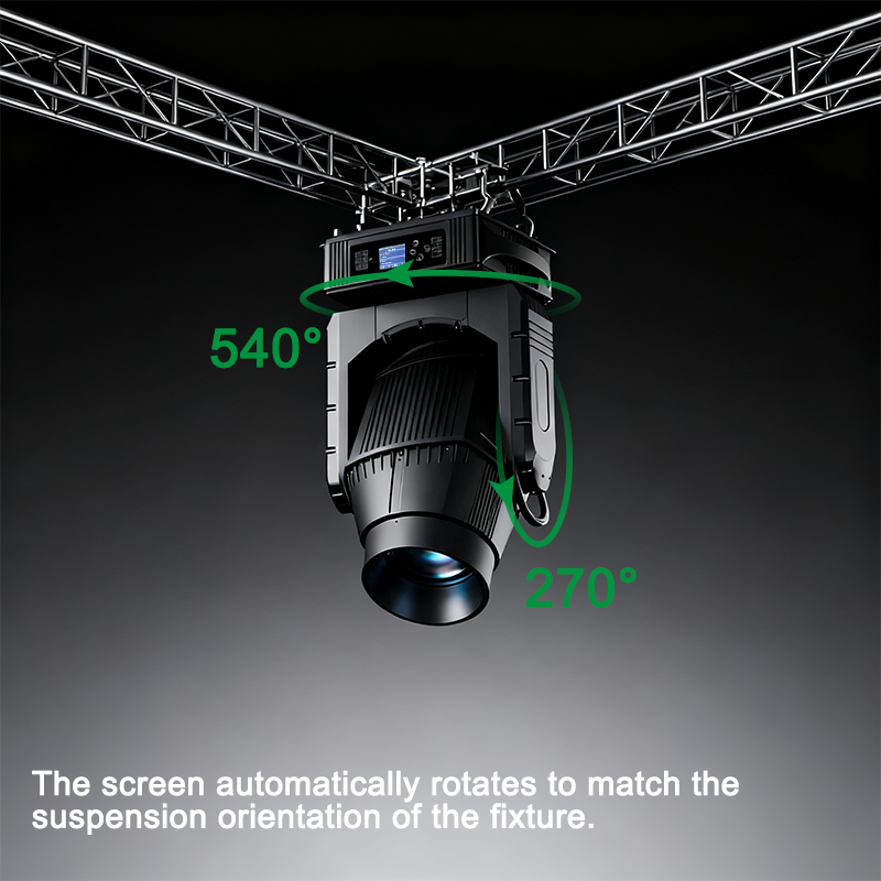 Igracelite 550W LED Moving Head BSW CMY, IP66 Outdoor, 2°-35° Motorized Zoom, 6-Facet Prism for Stage & Events