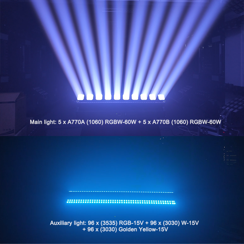 Igracelite 800W 10x60W RGB LED Moving Head Matrix Beam Wash Zoom Stage Light DMX512 RDM Professional Moving Head Light for Disco DJ Nightclub Event Party