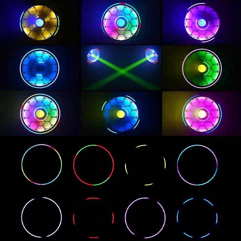 Igracelite 300W RGBW LED Beam Light, 80W Center LED, RGB Auxiliary Ring & Magic-Color Ring, DMX512, Sound Active for Stage & Events
