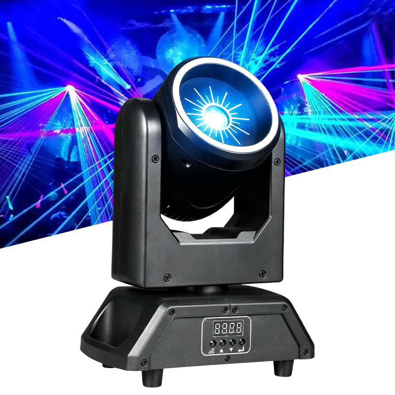 Igracelite 3W Laser Moving Head, RGB Full-Color Laser & 18×5050 RGB LEDs, X Infinite Rotation, DMX512 for Stage & Events