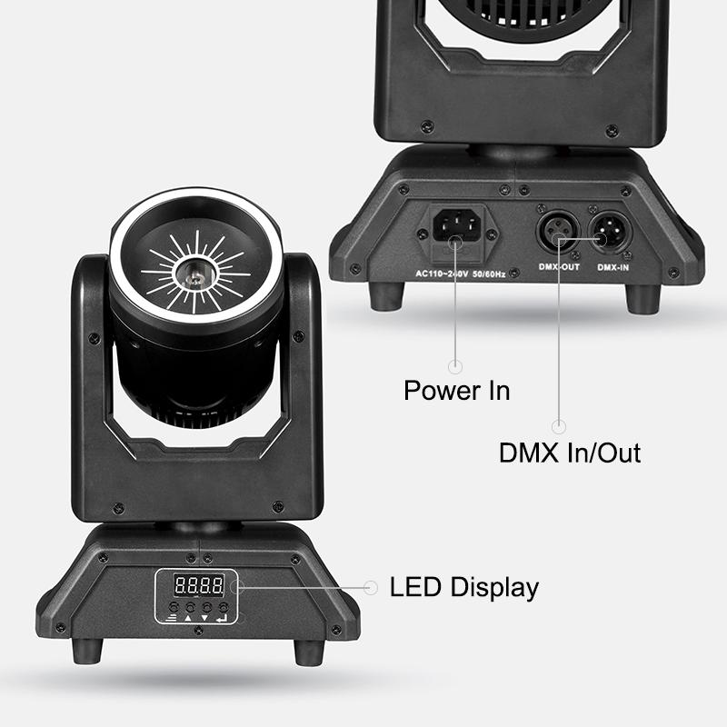Igracelite 3W Laser Moving Head, RGB Full-Color Laser & 18×5050 RGB LEDs, X Infinite Rotation, DMX512 for Stage & Events
