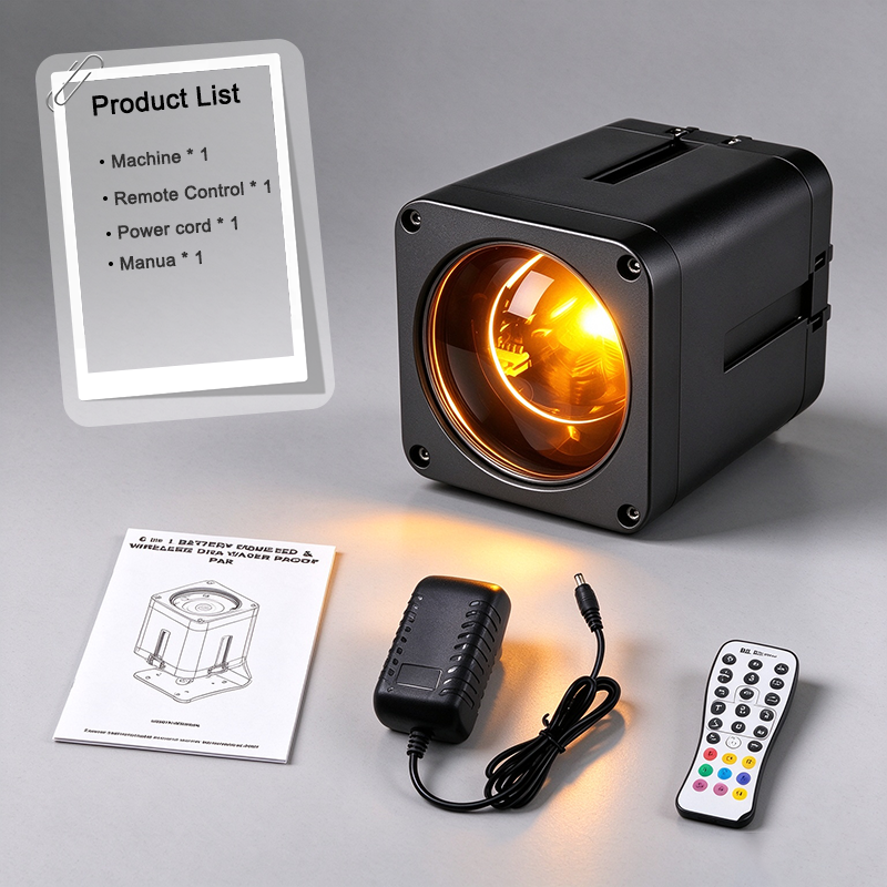 Igracelite 20W IP65 Battery-Powered LED Uplight with RGBWAUV 6-in-1 LED and DMX512 Control