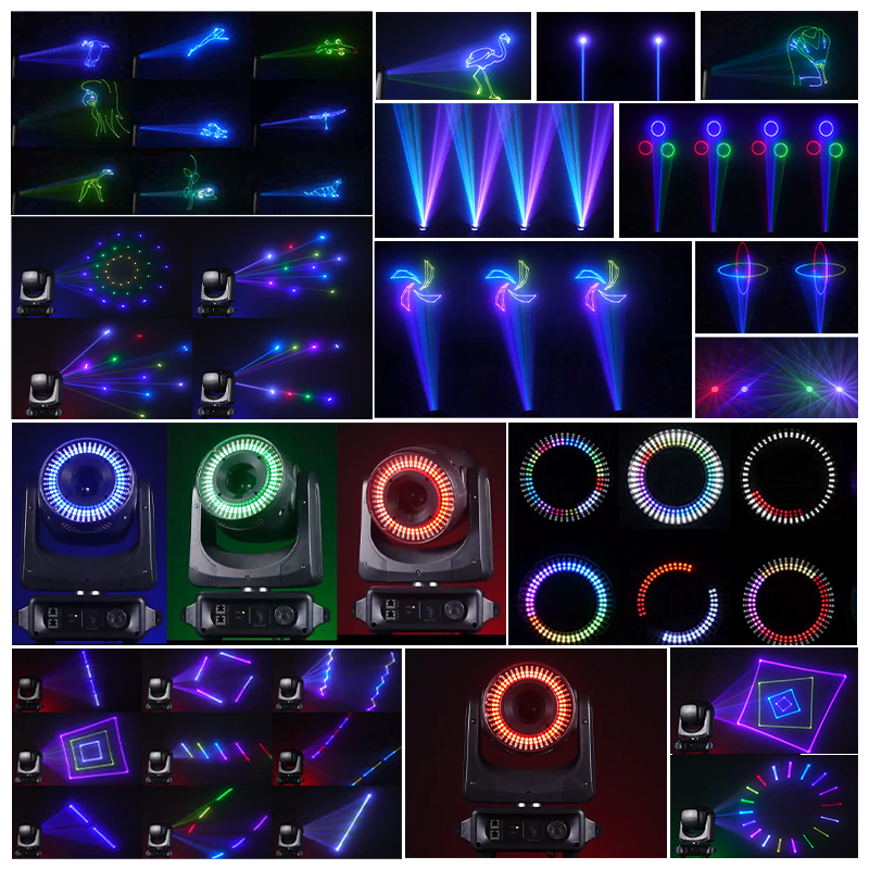 Igracelite 5W Moving Head Animation Laser Light with RGB and Cool White LED Wash for Indoor Stages and Clubs