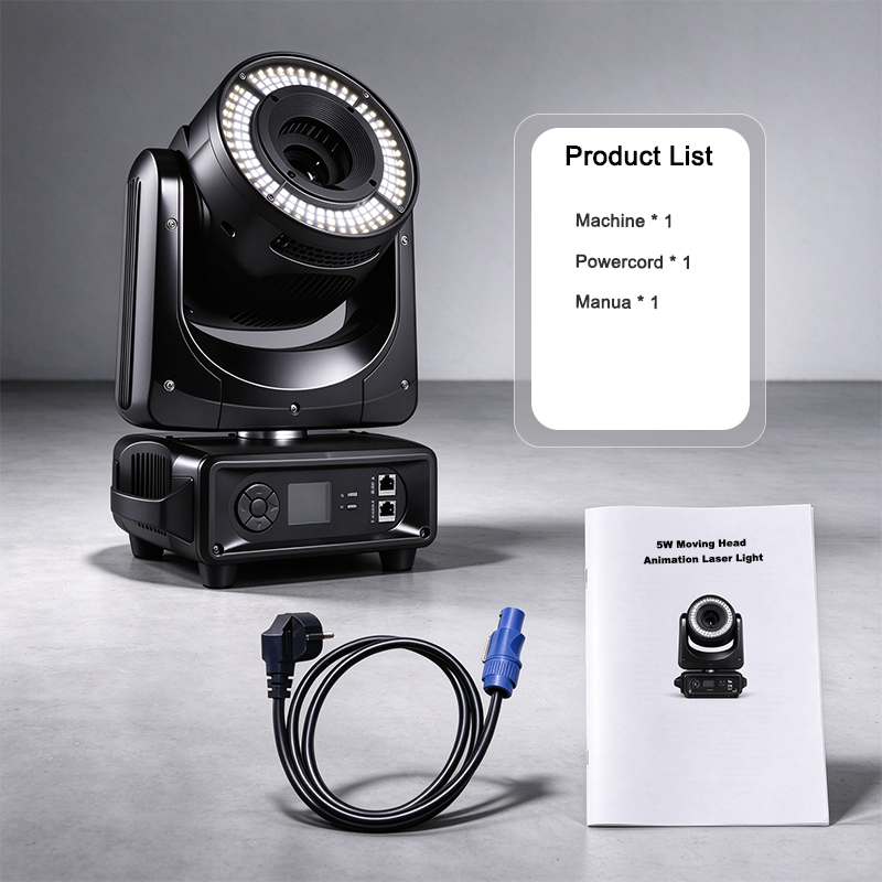 Igracelite 5W Moving Head Animation Laser Light with RGB and Cool White LED Wash for Indoor Stages and Clubs