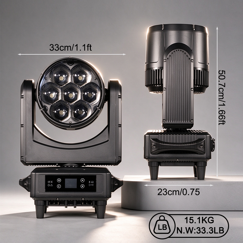 Igracelite 7x60W IP65 LED Moving Head with Beam and Wash Effects for Outdoor Stages