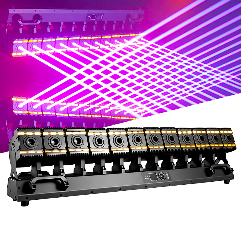 Igracelite 210W 12 Head Moving Head Laser with 12 RGB Lasers and LED Wash for Indoor Stages