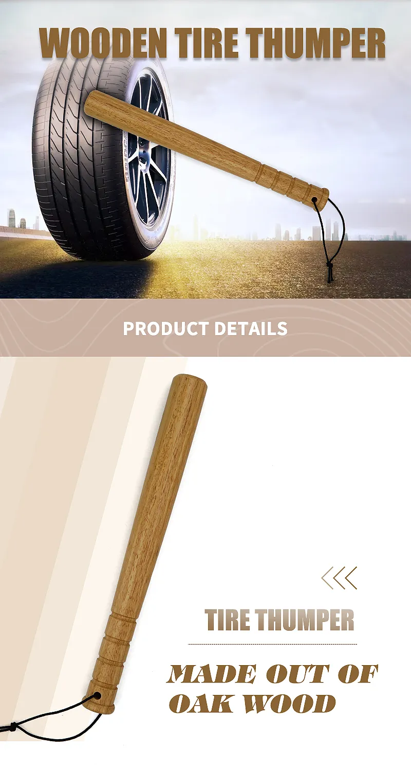 Tire thumper oak wood Tire knocker Tire checker,Auto Repair Tools