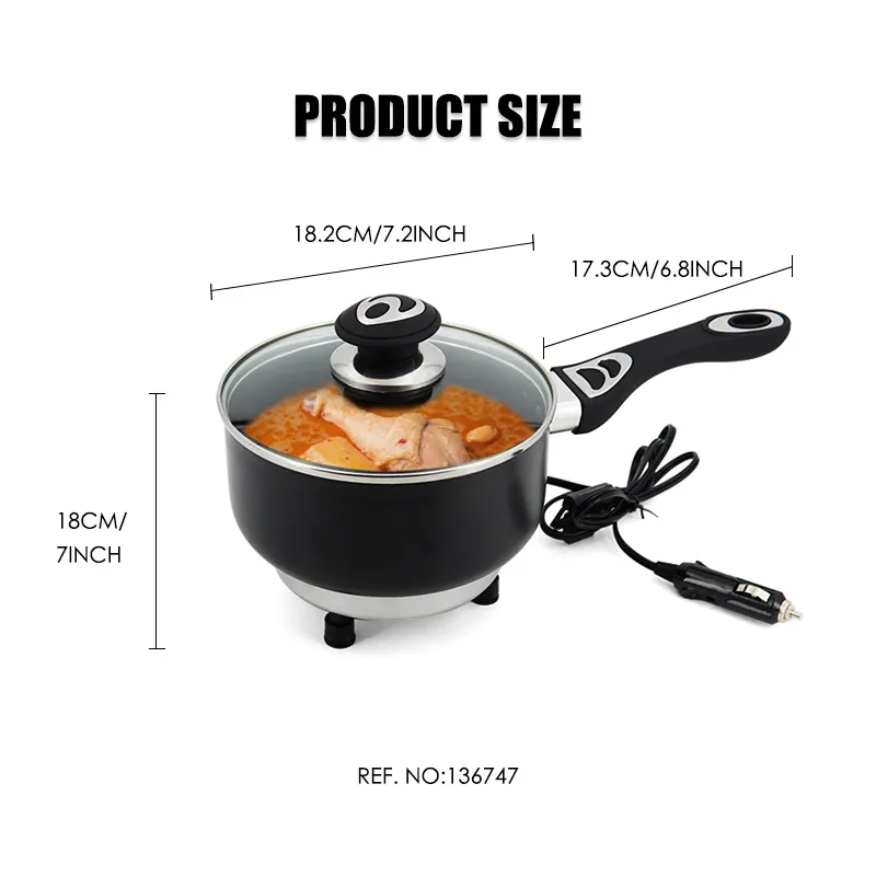 12V portable Car cookware pan Car sauce pan