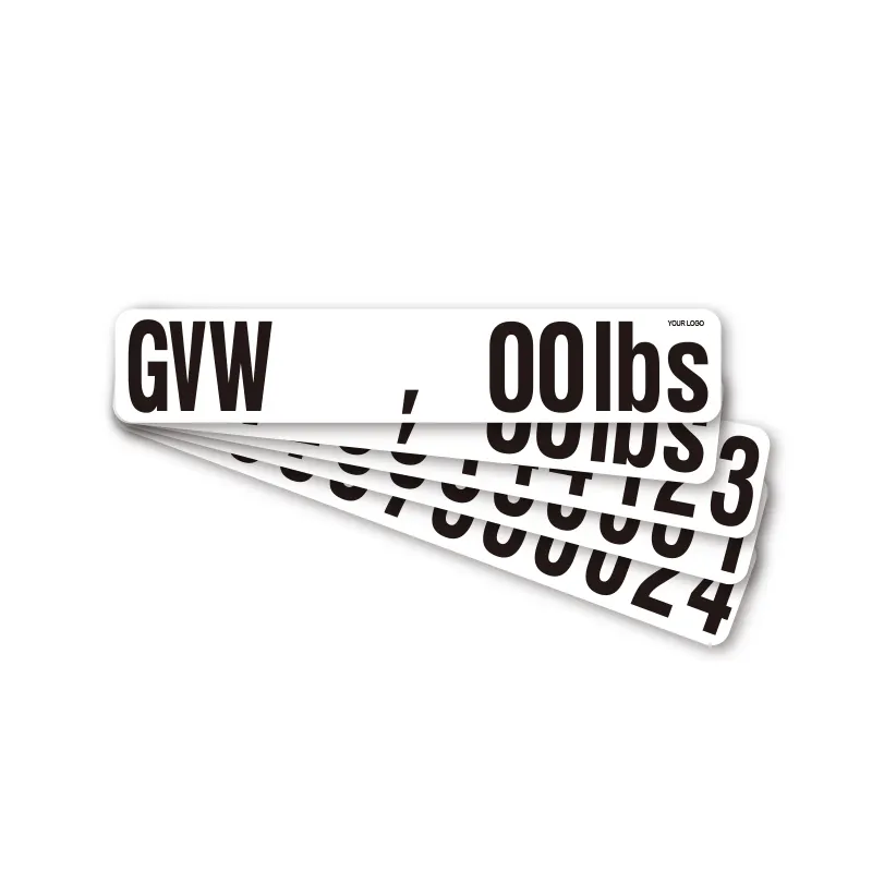 Heavy Duty Gross Vehicle Weight Decal Set Truck Decal Sign GVW