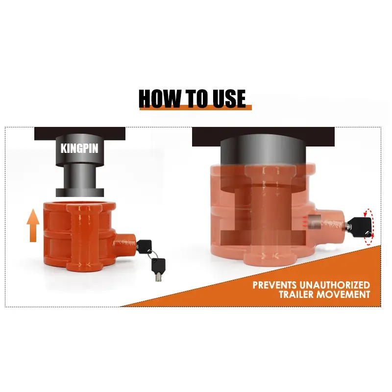 Heavy Duty 5th Wheel King Pin Lock Solid Steel With Handle Anti Theft