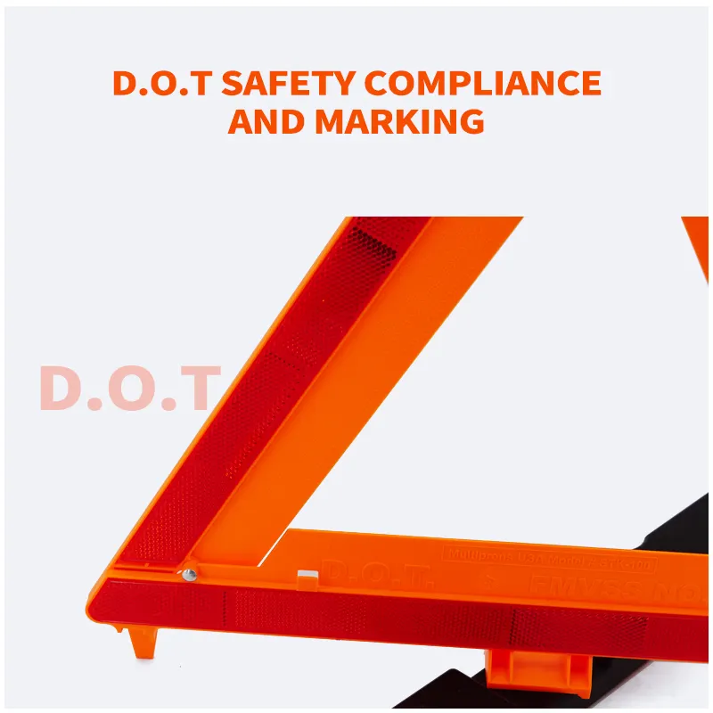 Dot Approved Red High Visibility Reflective Emergency Safety Warning Sign Triangle for Cars