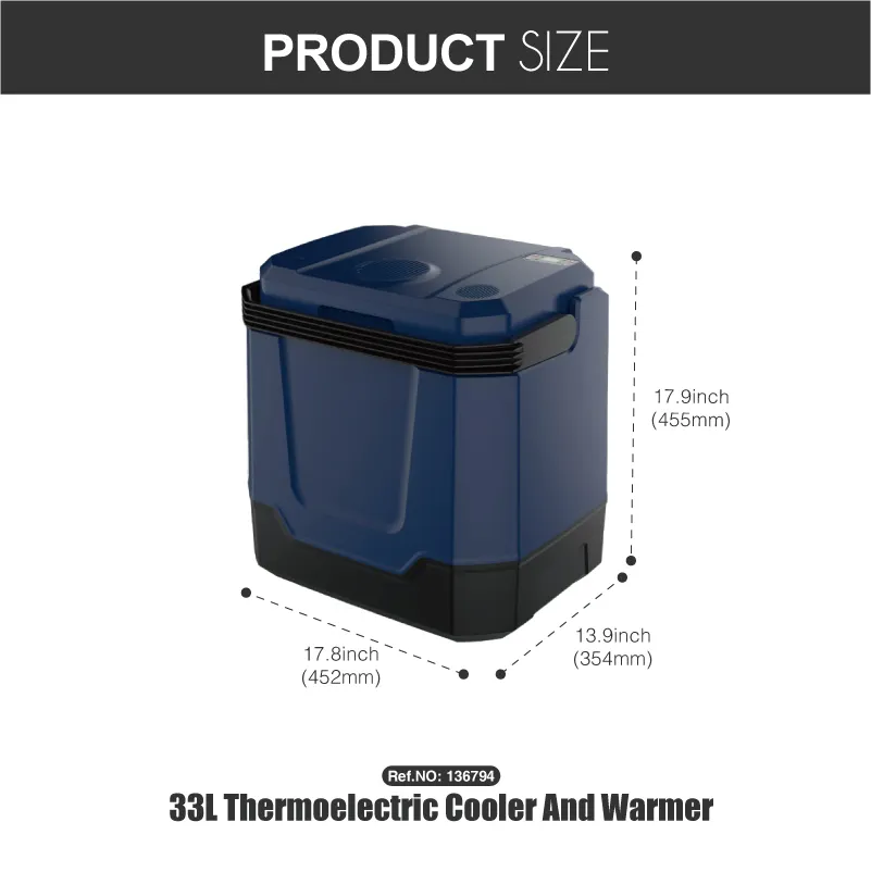 33L DC 12V Car Fridge Camping Cooler Portable Fridge Freezer Refrigerator Thermoelectric Cooler And Warmer