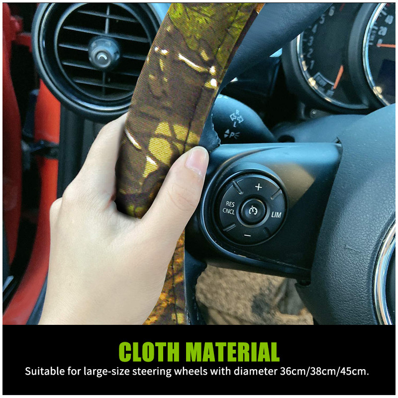 Large Size Steering Wheel Cover Cloth Material Great Grip Anti-Slip Design