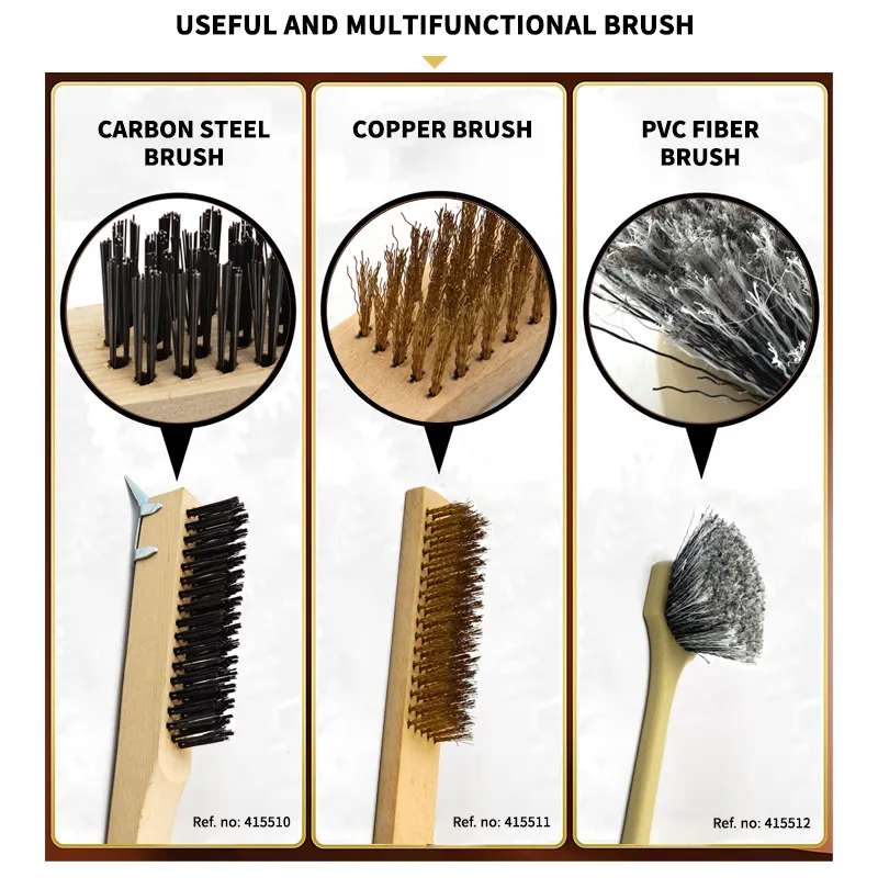 Rust Cleaning Polishing Wire Scratch Brush Manufacturer with Wood Handle