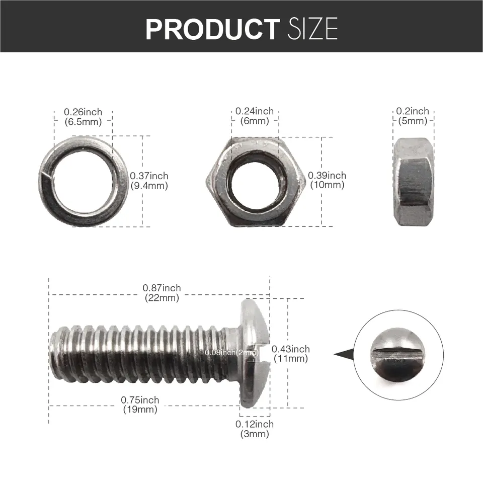 4 Sets Premium Stainless Steel License Plate Screws Kit, RustProof