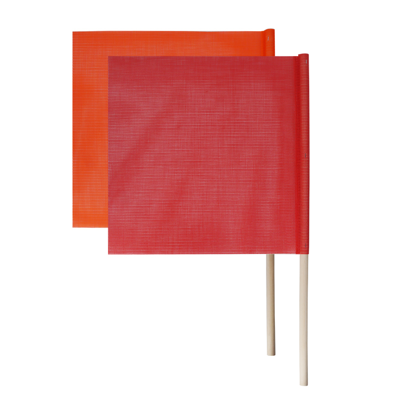 FMCSA 393.87 approved 18 x 18 Inch/24 x 24 Inch Pvc Mesh Safety Flag With Wooden Dowel