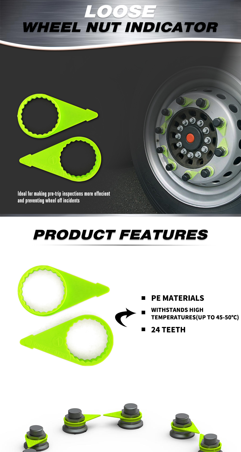 MVP Fluorescent Green Wheel Nut Indicators – 38mm Loose – 100 Pack – Visual Safety Checks