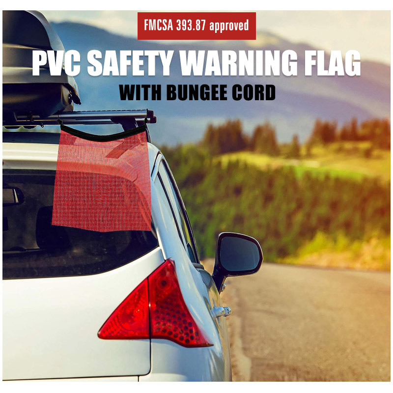 FMCSA 393.87 approved 18 x 18 Inch/24 x 24 Inch PVC Mesh Safety Flag With Bungee Cord