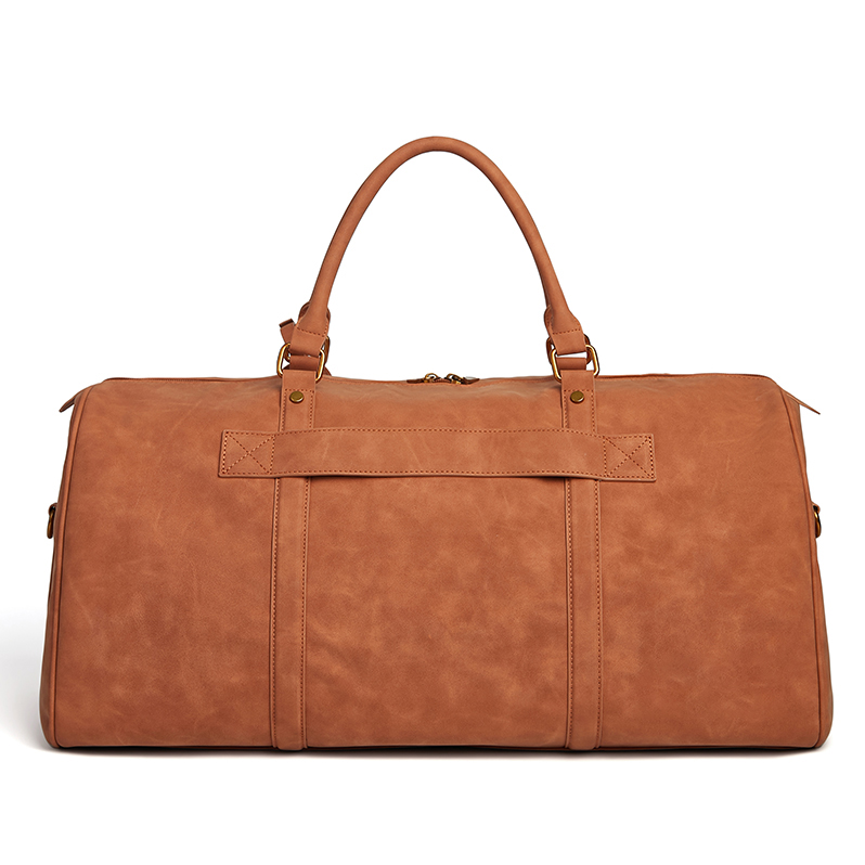 Logo suede leather holdall