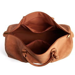 Logo suede leather holdall