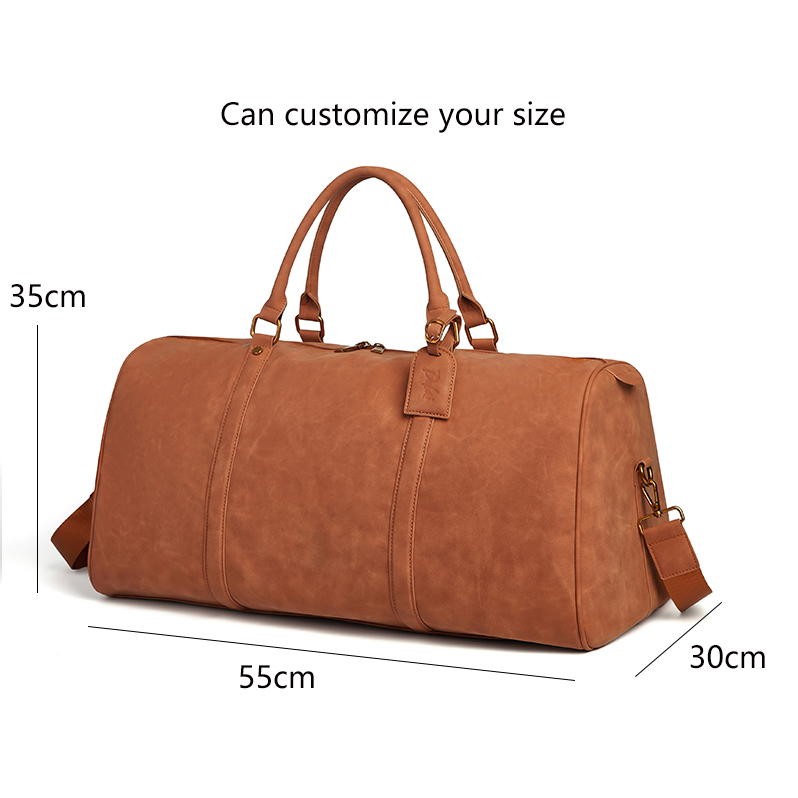 Logo suede leather holdall