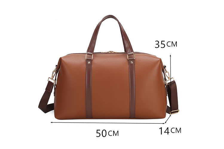 Luxury Leather Weekender Bag - Vintage Vintage Travel Carryall with Brass Hardware