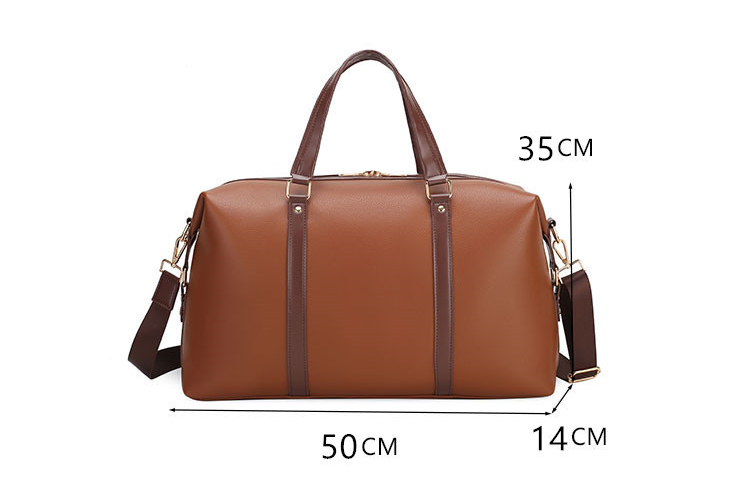 Luxury Leather Weekender Bag - Vintage Vintage Travel Carryall with Brass Hardware