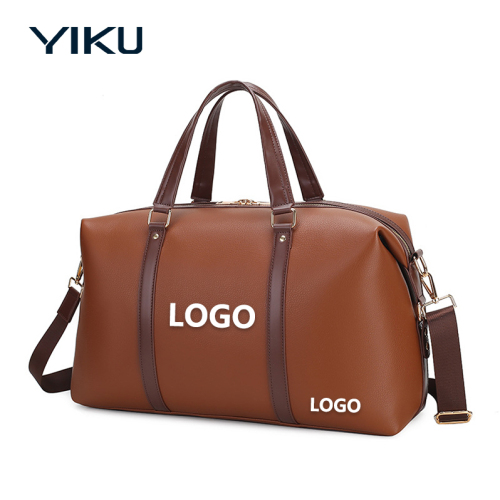 Luxury Leather Weekender Bag - Vintage Vintage Travel Carryall with Brass Hardware