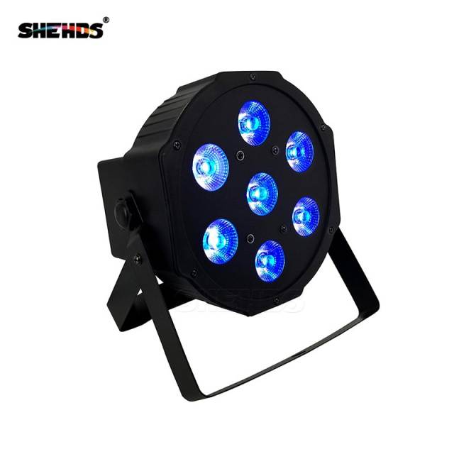 LED Flat Par 7x9W RGB Lighting DMX512 For DJ Stage Lightings Disco