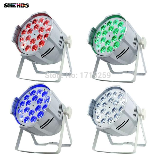 6pcs/lot  Aluminum alloy LED Par 18x12W RGBW 4in1 Quad LED Par Can Par64 led spotlight dj projector wash lighting stage light