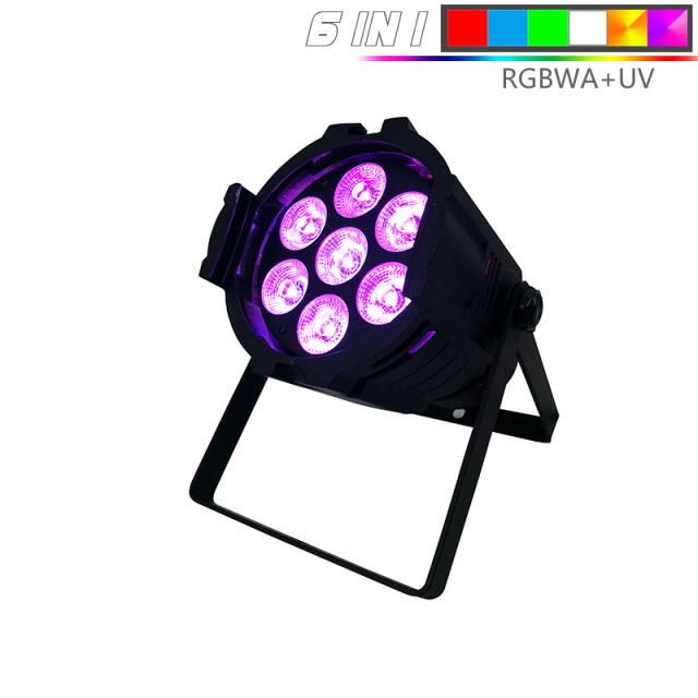 (Mini) Aluminum alloy LED Par 7x18W RGBWA+UV  Lighting With DMX512 for Disco DJ Party Decoration