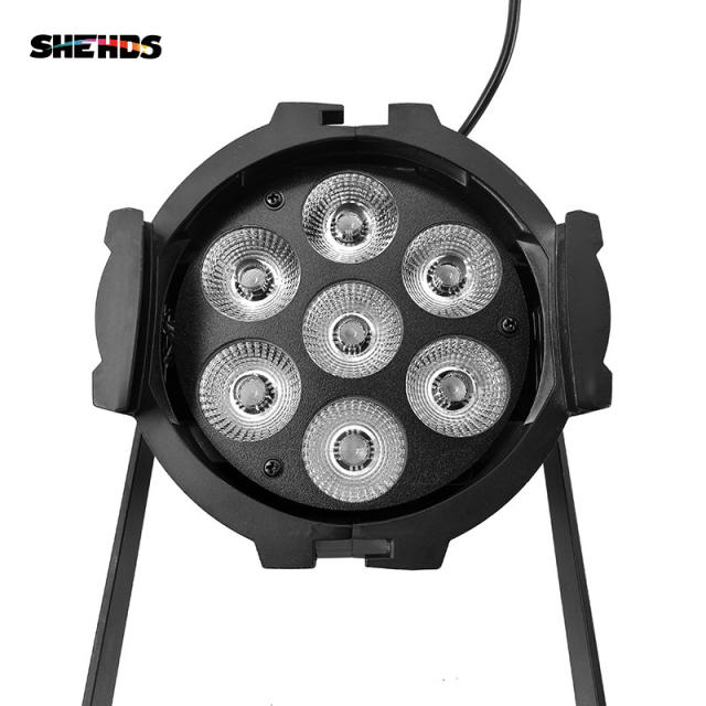 (Mini) Aluminum alloy LED Par 7x18W RGBWA+UV  Lighting With DMX512 for Disco DJ Party Decoration