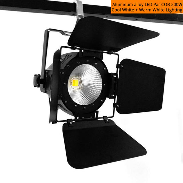 Novelties LED 200W COB Par Lights Aluminum Housing Cool White/Warm White Color With Barn doors For Stage/Theater/Small Club And Bars Lighting