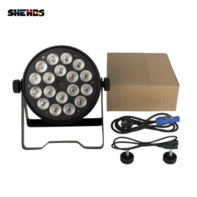 Aluminum Alloy LED Flat Par 18x12W RGB+UV Light DMX512 Stage Lighting For DJ Disco Party Projector Nightclub Fast Free Shipping